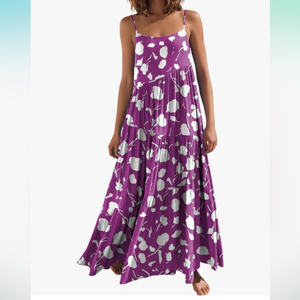 Anrabess Purple Large Maxi Dress